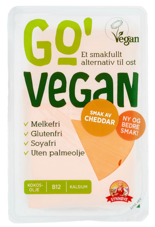 Bilde: © Go Vegan / Kolonial.no Go Vegan Go'vegan Cheddar Skivet 200 g