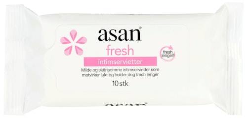 Bilde: © Asan / Kolonial.no Asan Fresh Intimservietter 10 stk