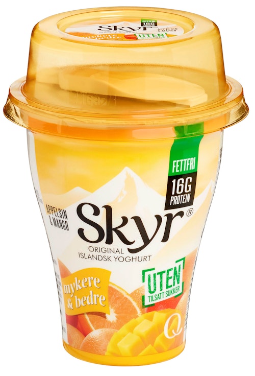 Bilde: © Q-meieriene / Kolonial.no Q-meieriene Skyr Appelsin & Mango 160 g