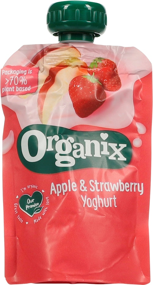 Organix Yoghurt Apple & Strawberry 6 Mnd, 100 g