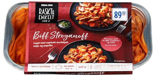 Bilde: © REMA 1000 / Kolonial.no REMA 1000 Biff Stroganoff Til 2 Pers, 600 g