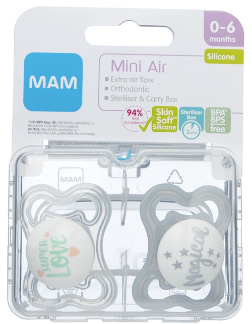 Bilde: © MAM / Oda MAM Smokk Air 0-6mnd Silk Steribox, 2 stk