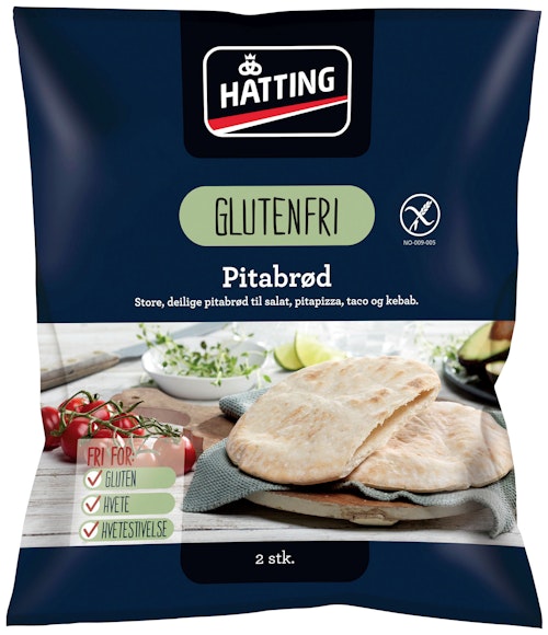 Bilde: © Hatting / Kolonial.no Hatting Glutenfrie Pitabrød 2 stk, 230 g