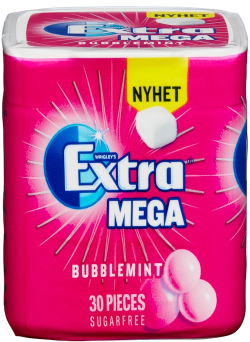 Bilde: © Extra / Kolonial.no Extra Extra Mega Cubes Bubblemint 30 stk, 69 g