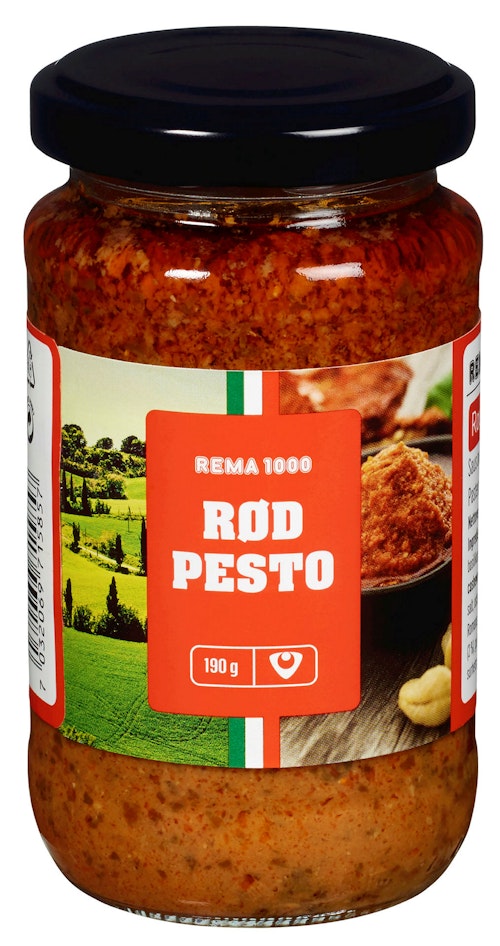 Bilde: © REMA 1000 / Kolonial.no REMA 1000 Rød Pesto 190 g