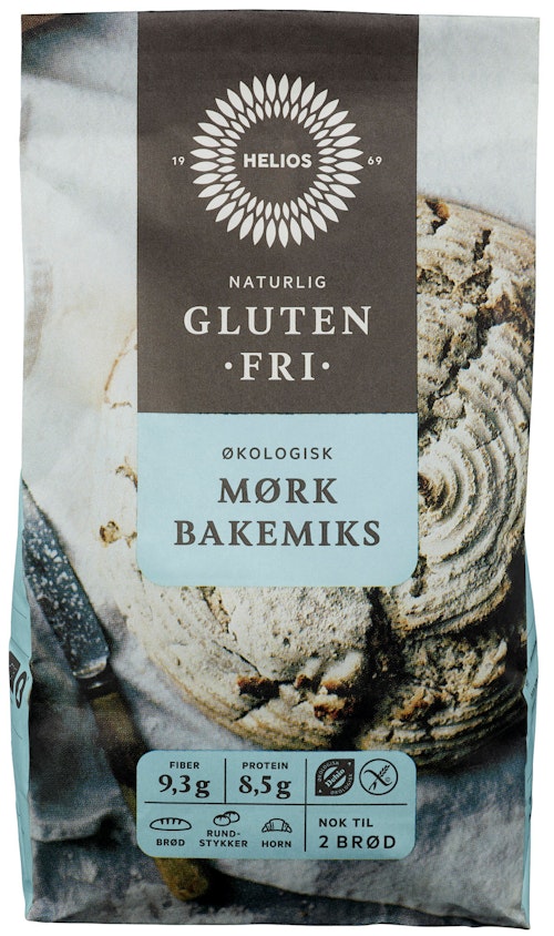 Bilde: © Helios / Kolonial.no Helios Økologisk Mørk Bakemiks Glutenfri, 600 g