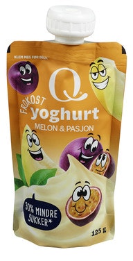 Q-meieriene Q Frokostyoghurt Melon & Pasjonsfrukt Porsjonspose