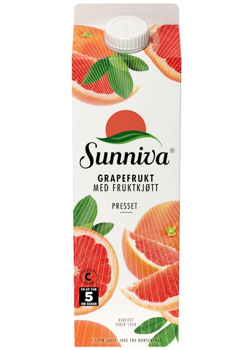 Bilde: © Sunniva / Kolonial.no Sunniva Grapefruktjuice Premium 1 l