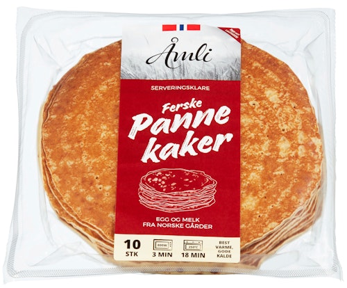 Bilde: © Åmli / Kolonial.no Åmli Pannekaker Ferdigstekte 10 Stk, 600 g