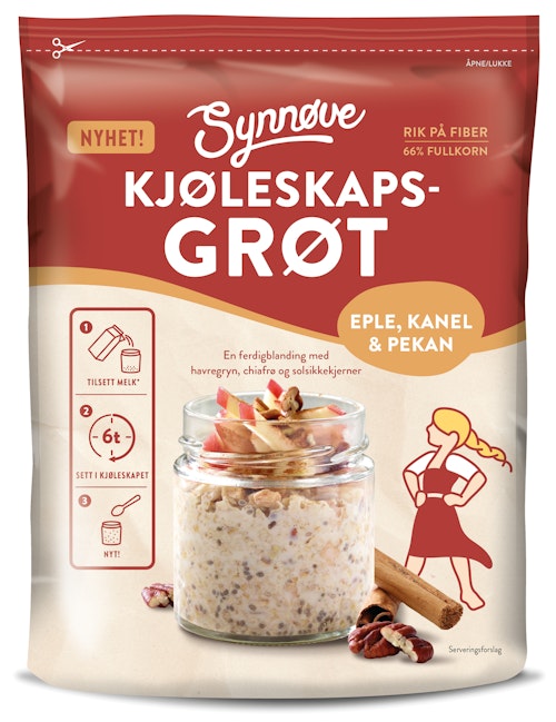 Bilde: © Synnøve / Oda Synnøve Synnøve Kjøleskaps Grøt Eple Kanel & Pekan, 300 g