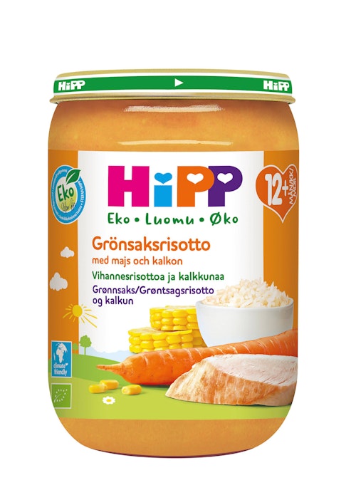 Bilde: © Hipp / Kolonial.no Hipp Grønnsaksrisotto & Kalkun Fra 12 mnd, 220 g