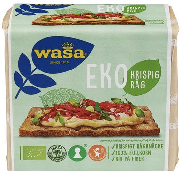 Bilde: © Wasa / Oda Wasa Eko Krispig Råg Økologisk, 180 g