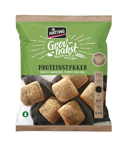 Bilde: © Hatting / Kolonial.no Hatting Hatting Proteinstykker 6 stk, 402 g