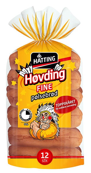 Hatting Høvding Fine Pølsebrød 12 stk, 480 g