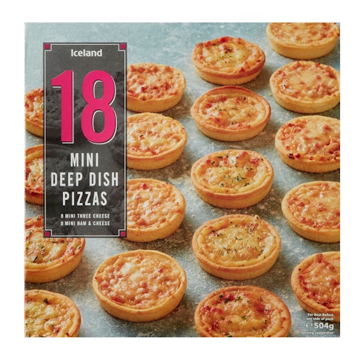 Bilde: © Iceland / Kolonial.no Iceland Deep Dish Mini Pizza 18 stk, 504 g