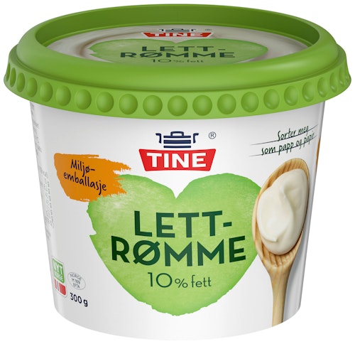 Bilde: © Tine / Kolonial.no Tine Lettrømme 10% 300 g