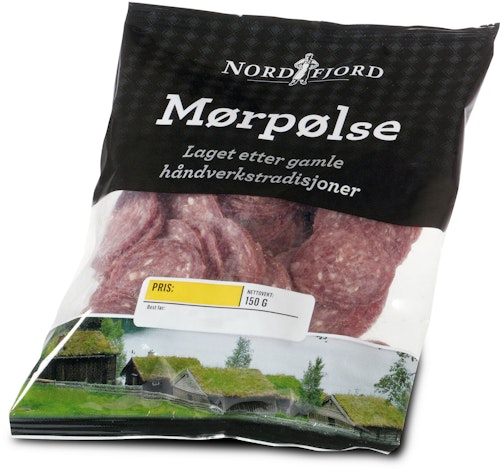 Bilde: © Nordfjord / Kolonial.no Nordfjord Mørpølse Oppskåret 150 g
