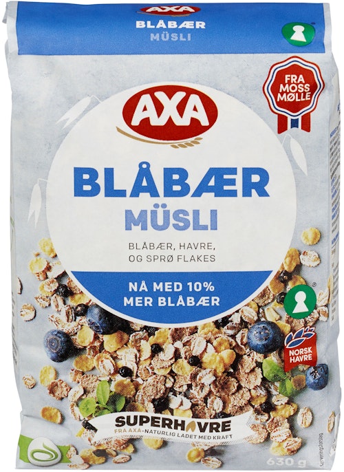 Bilde: © AXA / Kolonial.no AXA Blåbær Musli 630 g