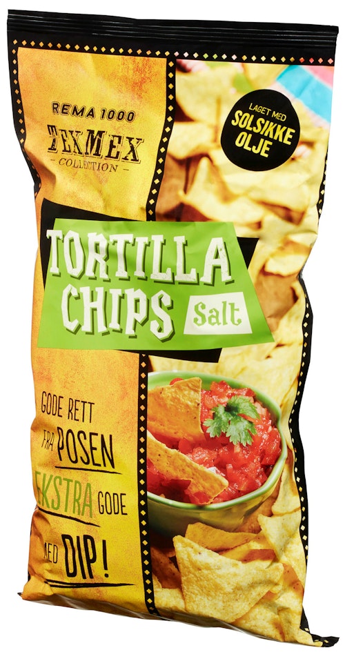 Bilde: © REMA 1000 / Kolonial.no REMA 1000 Tortillachips Salt 200 g
