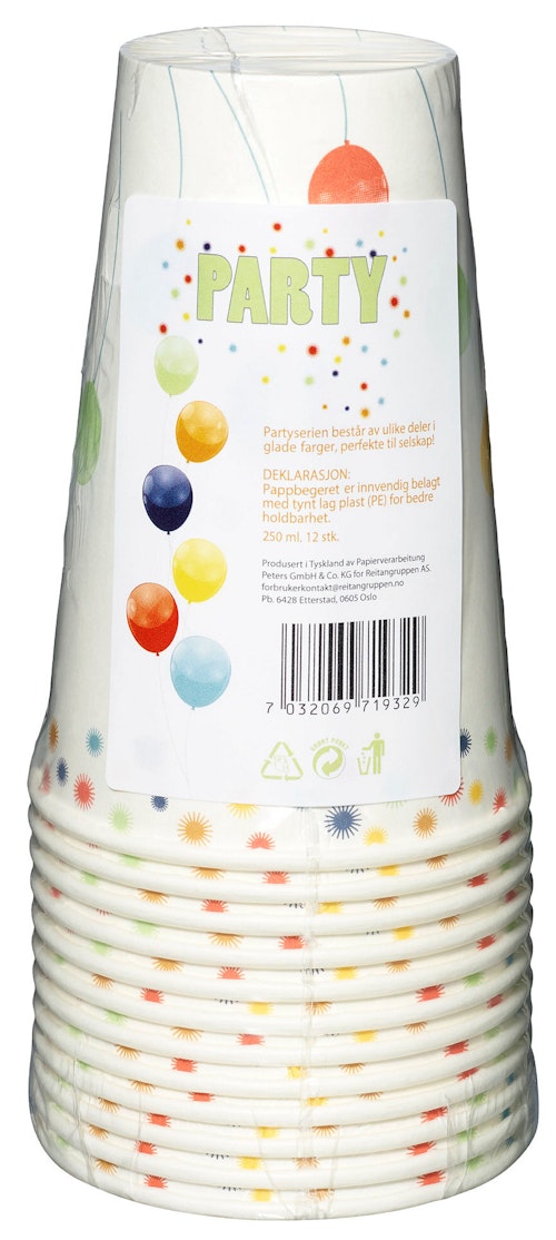 Bilde: © Soft Style / Kolonial.no Soft Style Pappbeger Party 25cl, 12 stk