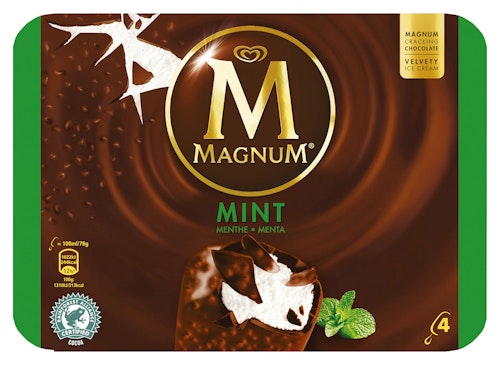 Magnum Mint Iskrem 4 x 100ml, 0,44 l