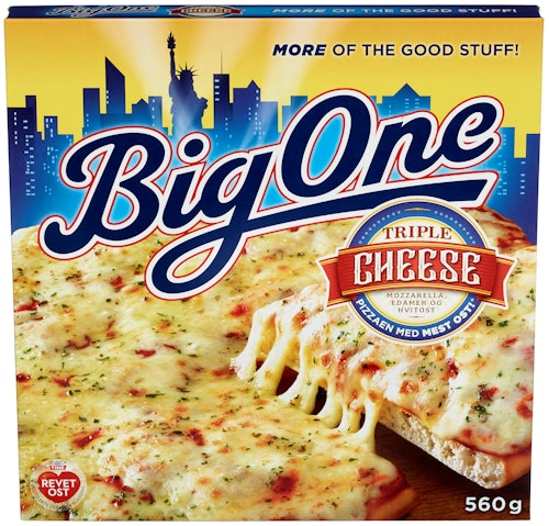 Bilde: © Big One / Kolonial.no Big One Big One American Triple Cheese Pizza 580 g