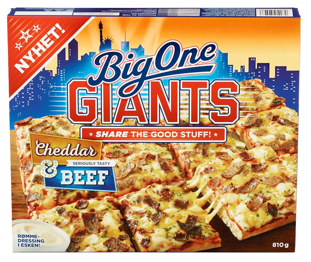 Big One Giants Cheddar & Beef Pizza