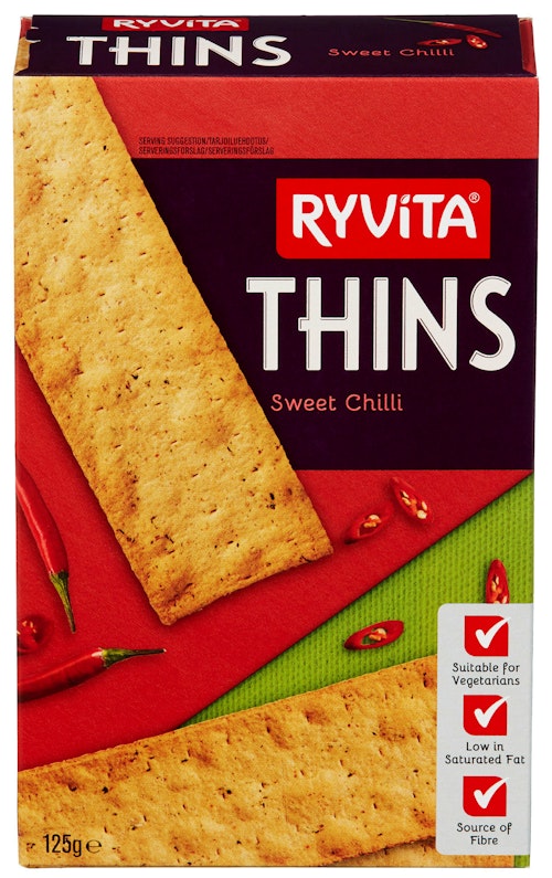Bilde: © Ryvita / Kolonial.no Ryvita Thins Sweet Chilli 125 g