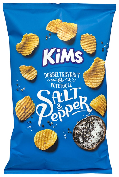 Bilde: © Kims / Kolonial.no Kims Potetchips Salt & Pepper 250 g