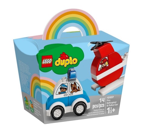 Bilde: © LEGO / Oda LEGO LEGO Duplo Brannhelikopter og politibil