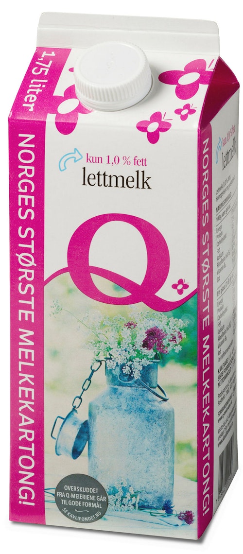 Bilde: © Q-meieriene / Kolonial.no Q-meieriene Q Melk Lett 1,75 l
