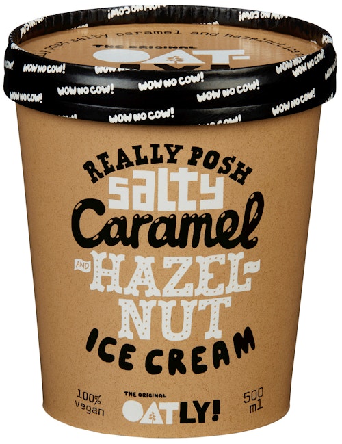 Bilde: © Oatly / Kolonial.no Oatly Oatly Iskrem Salt Karamell & Hasselnøtt, 0,5 l