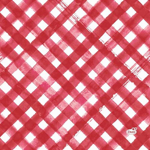 Bilde: © Duni / Oda Duni Servietter Red Checks 3 lag, 33x33cm