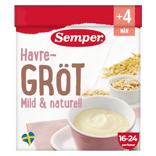 Havregrøt Mild & Naturell Fra 4 mnd, 480 g