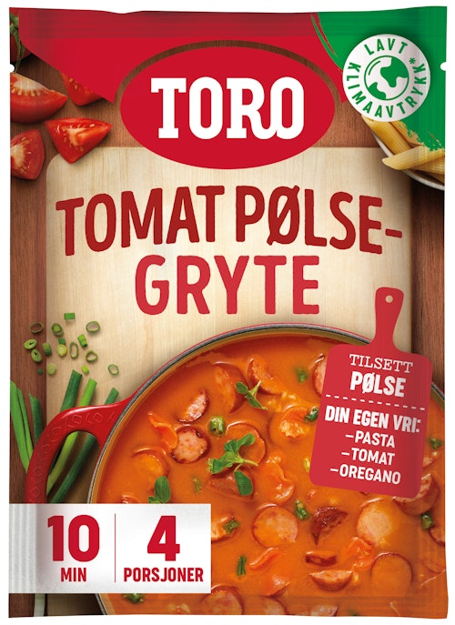 Bilde: © Toro / Oda Toro Tomat Pølsegryte 108 g