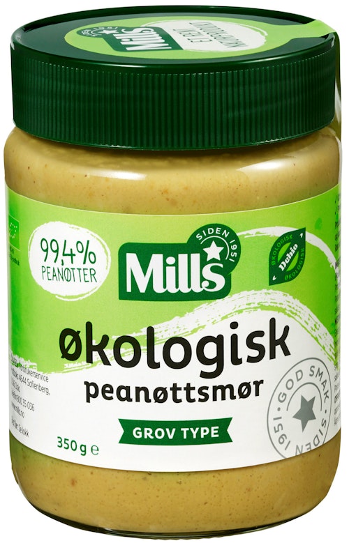Bilde: © Mills / Kolonial.no Mills Peanutbutter Økologisk, 350 g