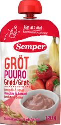 Bilde: © Semper / Kolonial.no Semper Grøt Jordbær & Banan Fra 6 mnd, 120 g