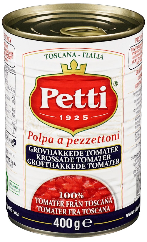 Bilde: © Petti / Kolonial.no Petti Grovhakkede Tomater 400 g