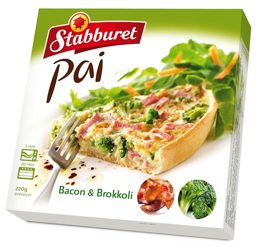 Bilde: © Stabburet / Kolonial.no Stabburet Bacon & Brokkolipai 220 g