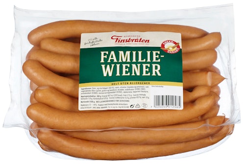 Bilde: © Finsbråten / Kolonial.no Finsbråten Familiewiener 20stk 20 stk, 1,1 kg