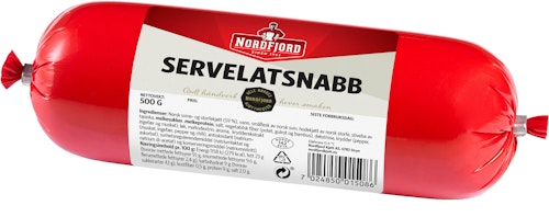 Bilde: © Nordfjord / Kolonial.no Nordfjord Servelat Snabb 500 g