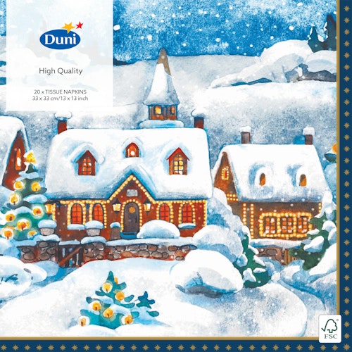 Bilde: © Duni / Oda Duni Servietter Winter Village 3 lag, 33x33cm, 20 stk