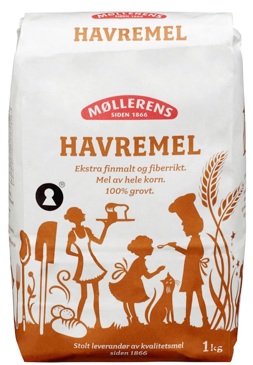 Bilde: © Møllerens / Kolonial.no Møllerens Havremel 1 kg