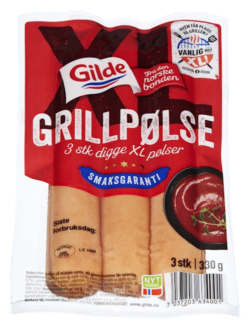 Bilde: © Gilde / Oda Gilde XL Grillpølser 3 stk