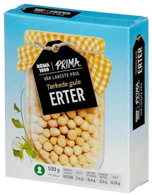 Bilde: © REMA 1000 / Oda REMA 1000 Tørkede Erter Gule 500 g