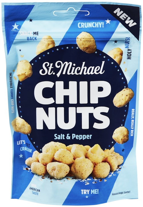 Bilde: © St. Michael / Oda St. Michael Chip Nuts Salt & Pepper 110 g