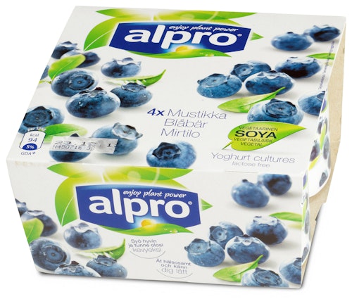 Bilde: © Alpro / Kolonial.no Alpro Soyayoghurt Blåbær 4x125g, 500 g