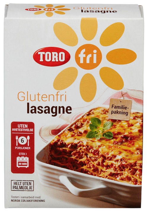 Bilde: © Toro / Kolonial.no Toro Glutenfri Lasagne Familiepakning, 325 g