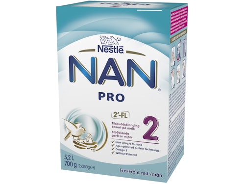 Bilde: © Nestlé / Kolonial.no Nestlé NAN Pro 2 Fra 6 mnd, 700 g