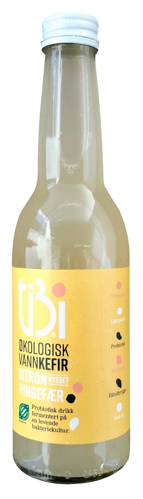 Bilde: © Tibi Vannkefir / Oda Tibi Vannkefir Vannkefir Sitron og Ingefær 330 ml